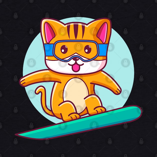 Cute Cat Snowboard by Ardhsells